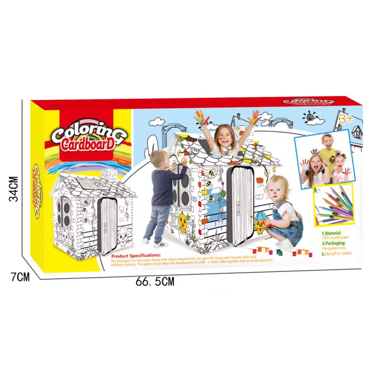 Casita de carton para colorear, Coloring Cardboard